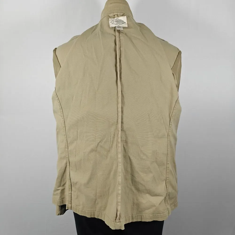 St John's Bay Men's Sport Coat Jacket Three Button‎ Khaki Cotton Spandex XL